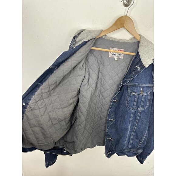 Vintage MWG Storm Rider Jean Denim Jacket Men XL Hooded Lined - Picture 7 of 8